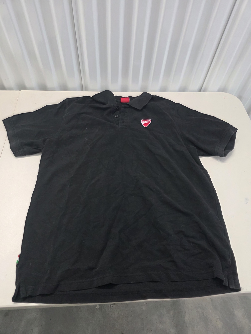 Ducati Black Faded Polo Shirt Men's Size Large